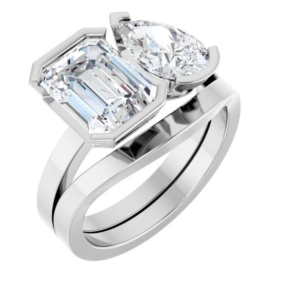 Lab Grown Two-Stone Diamonds (4 ctw) Engagement Ring - Picture 2 of 5